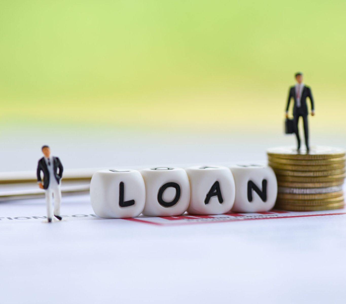 Businessman financial loan negotiation for lender and borrower o Businessman financial loan negotiation for lender and borrower on business document mortgage loan approval / Meeting financial advisor for help investment bank estate concept - selective focus